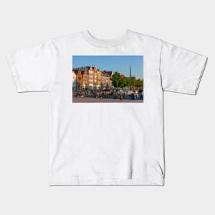 Historic houses on the Untertrave in the evening light, Luebeck, Schleswig-Holstein, Germany, Europe Kids T-Shirt